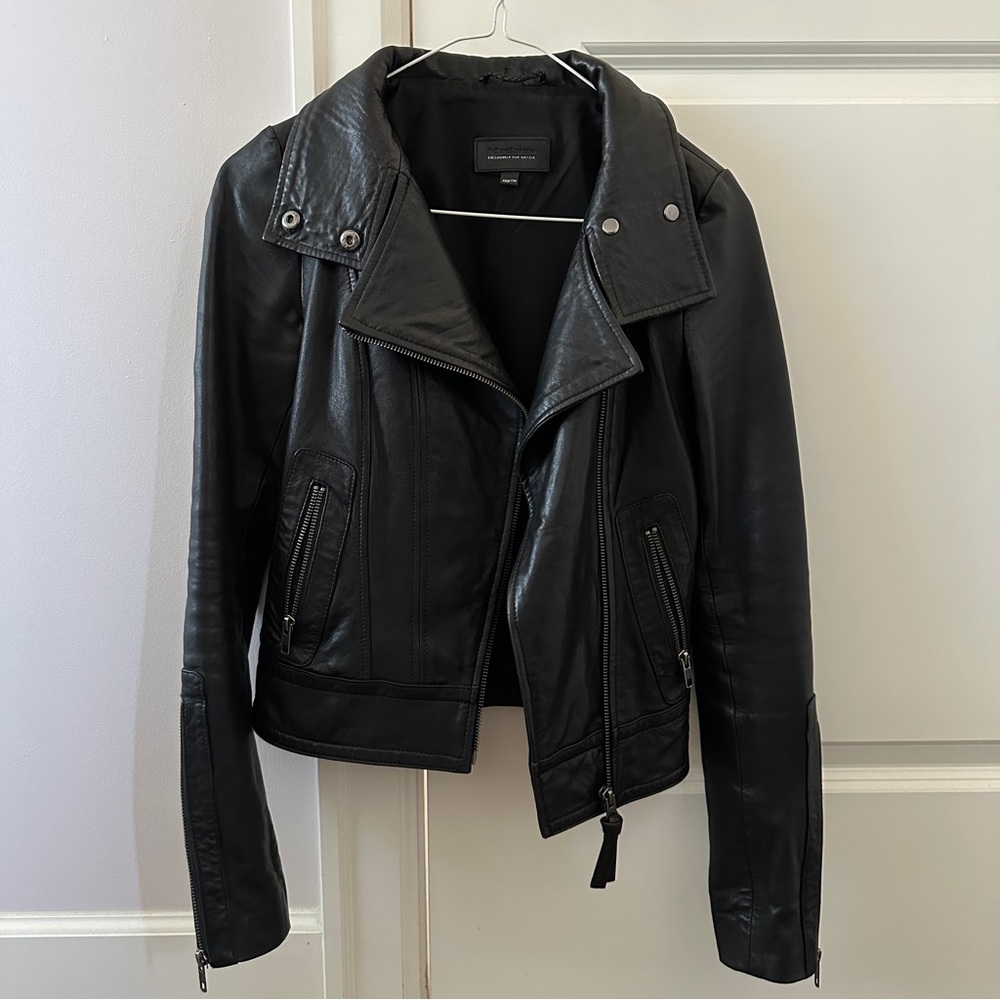 Mackage for Aritzia Black Leather Biker Kenya Jacket XXS